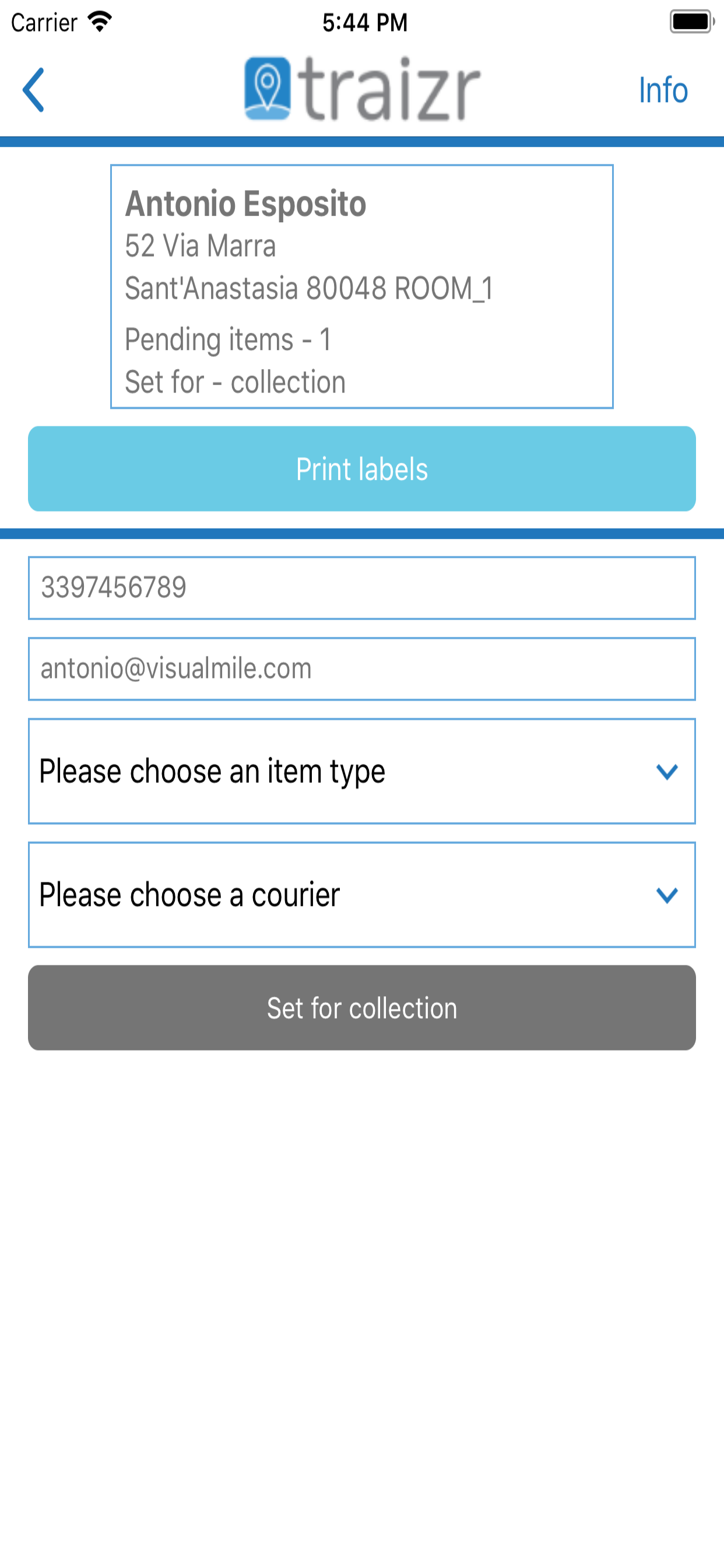 Traizr mailroom