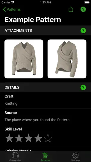 Screenshot von Knitting Patterns Lite auf dem iPhone 7