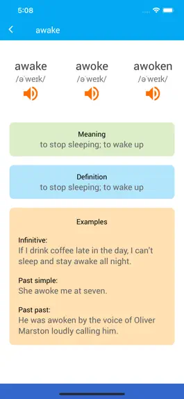 Game screenshot English Irregular Verbs Book hack
