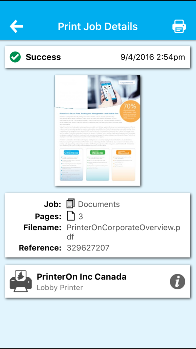 PrinterOn Screenshot