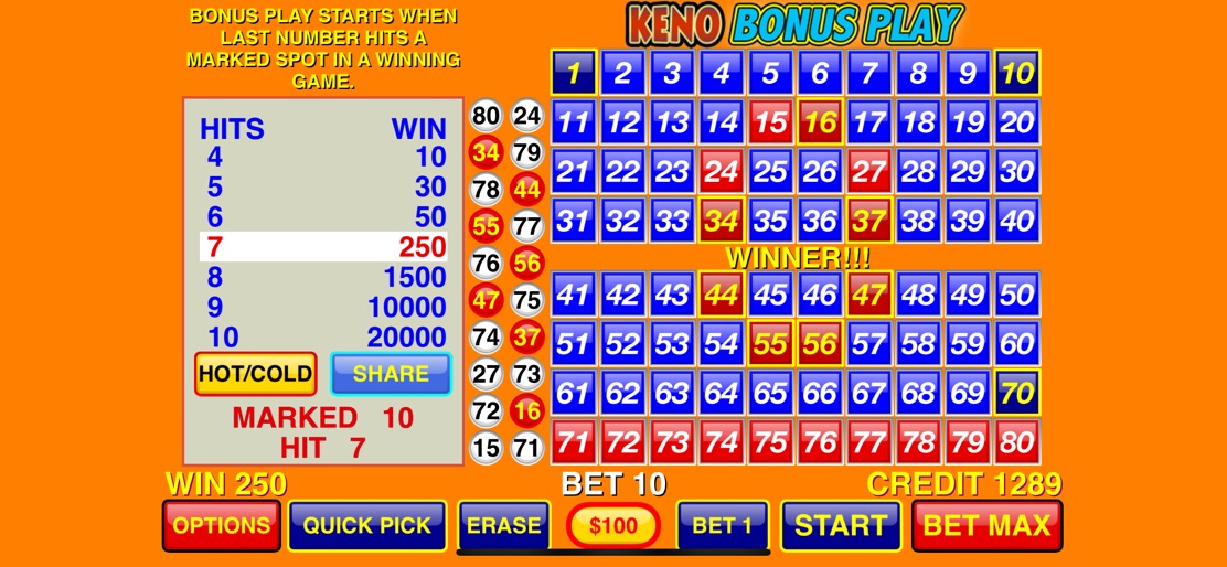Keno Bonus Play screenshot 4