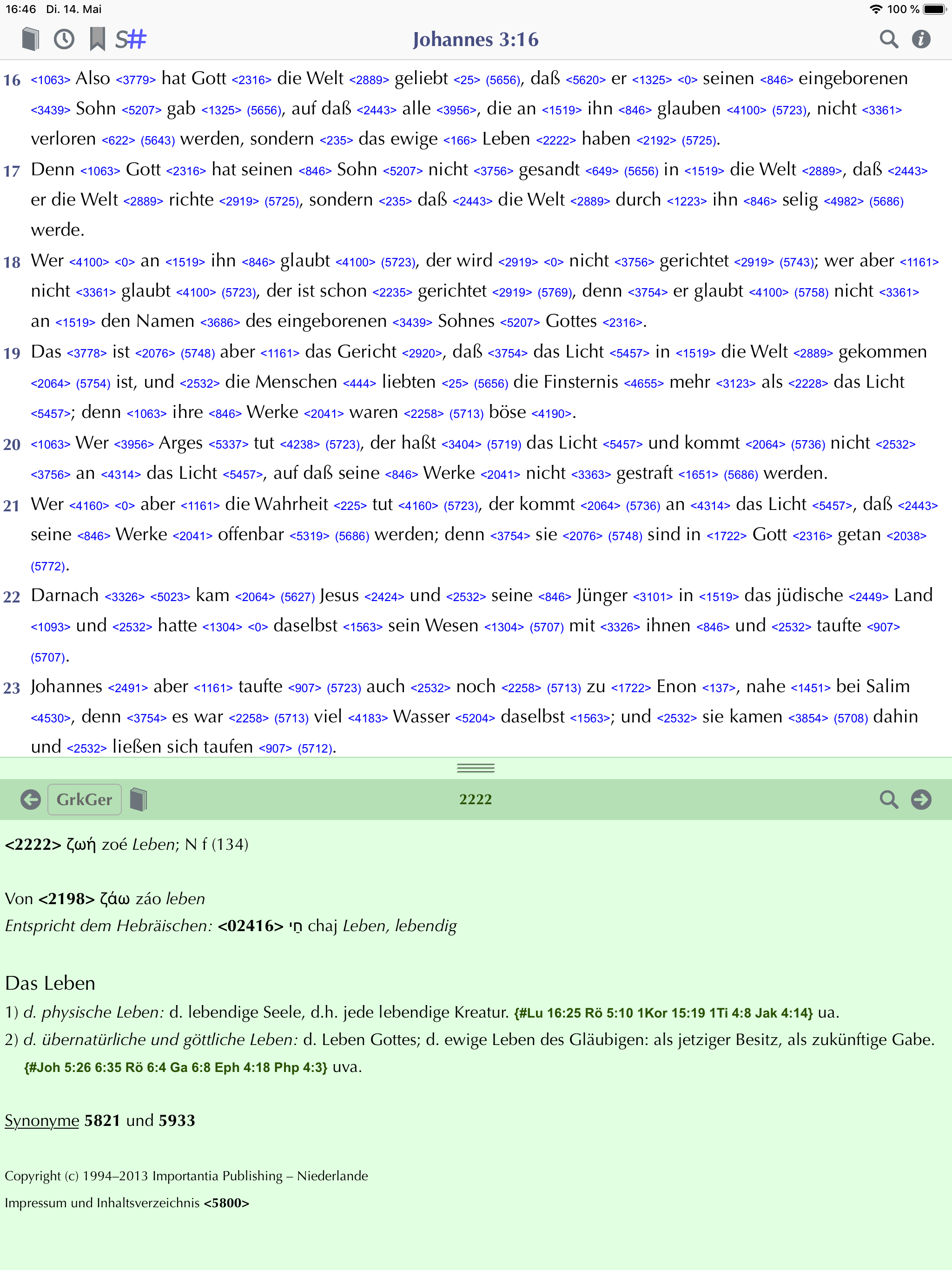 Importantia Strong-Bibel
