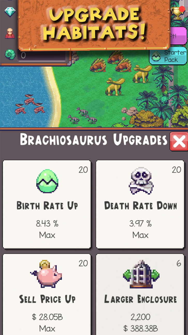 Idle Dino Zoo Hack screenshot 3 - iOS game interface