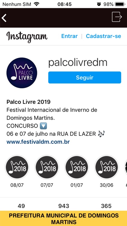 Concurso Palco Livre DM