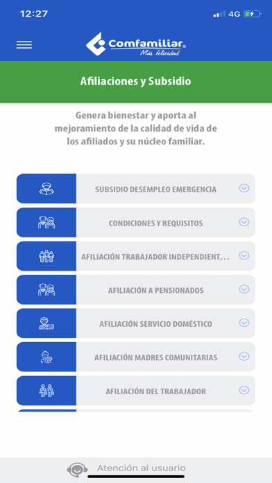 Comfamiliar Screenshot