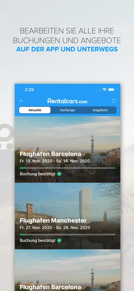 Rentalcars.com Mietwagen-App