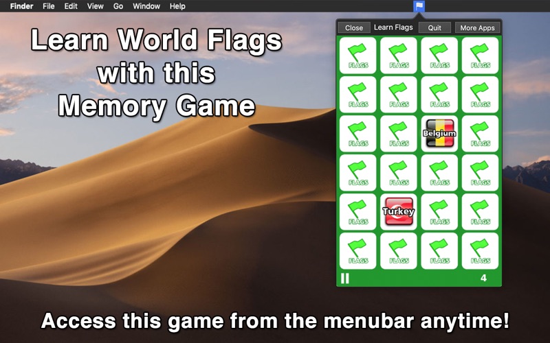 Screenshot #1 pour Learn Flags - Menu Edition