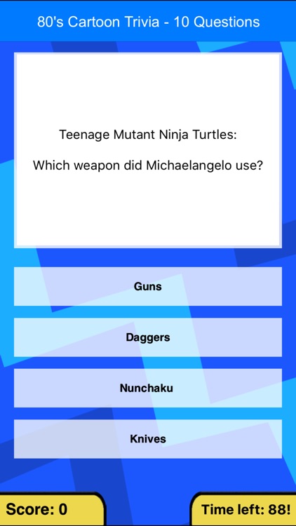 80's Cartoon Trivia Game