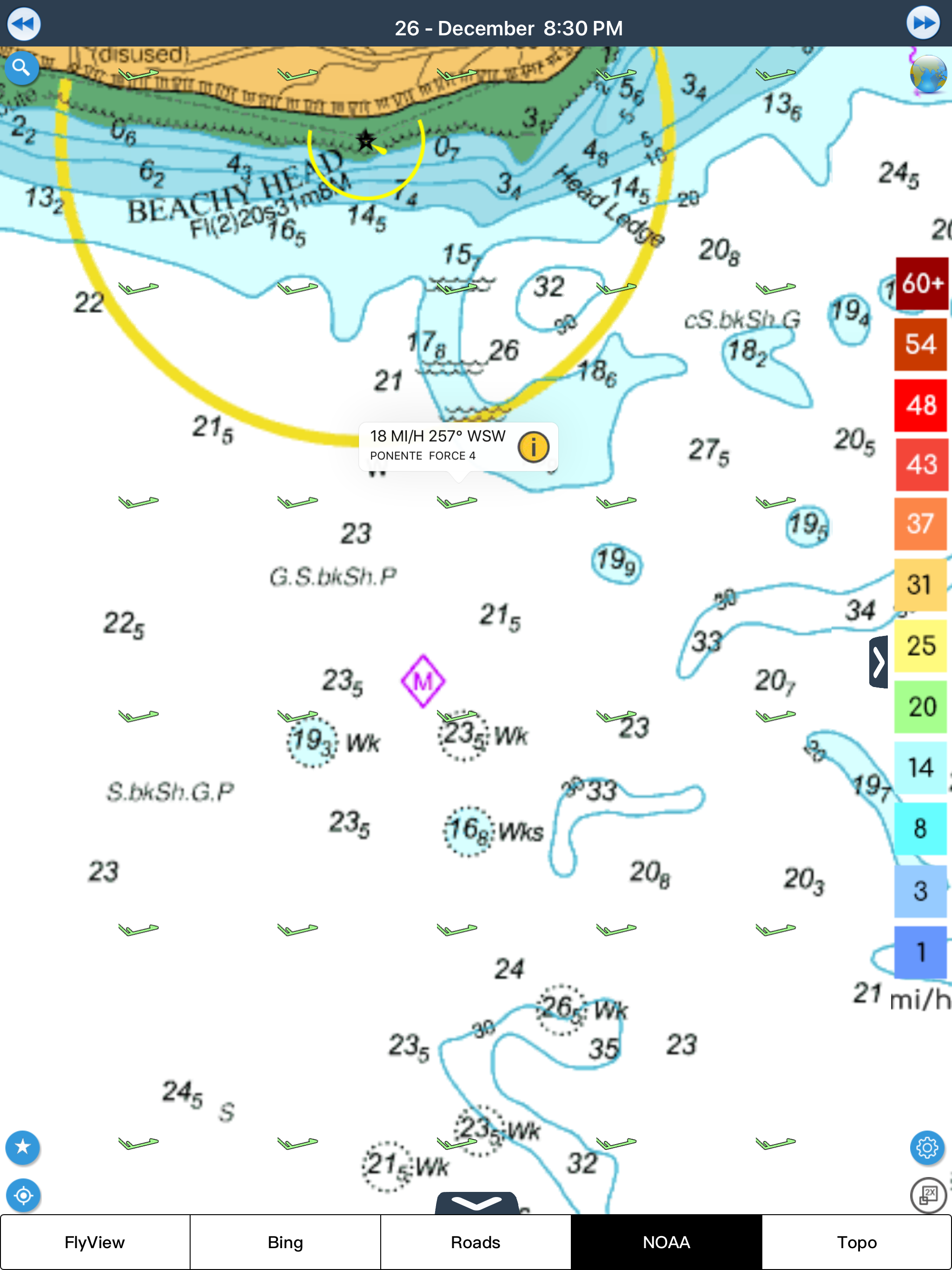 Wind forecast for Windgurus