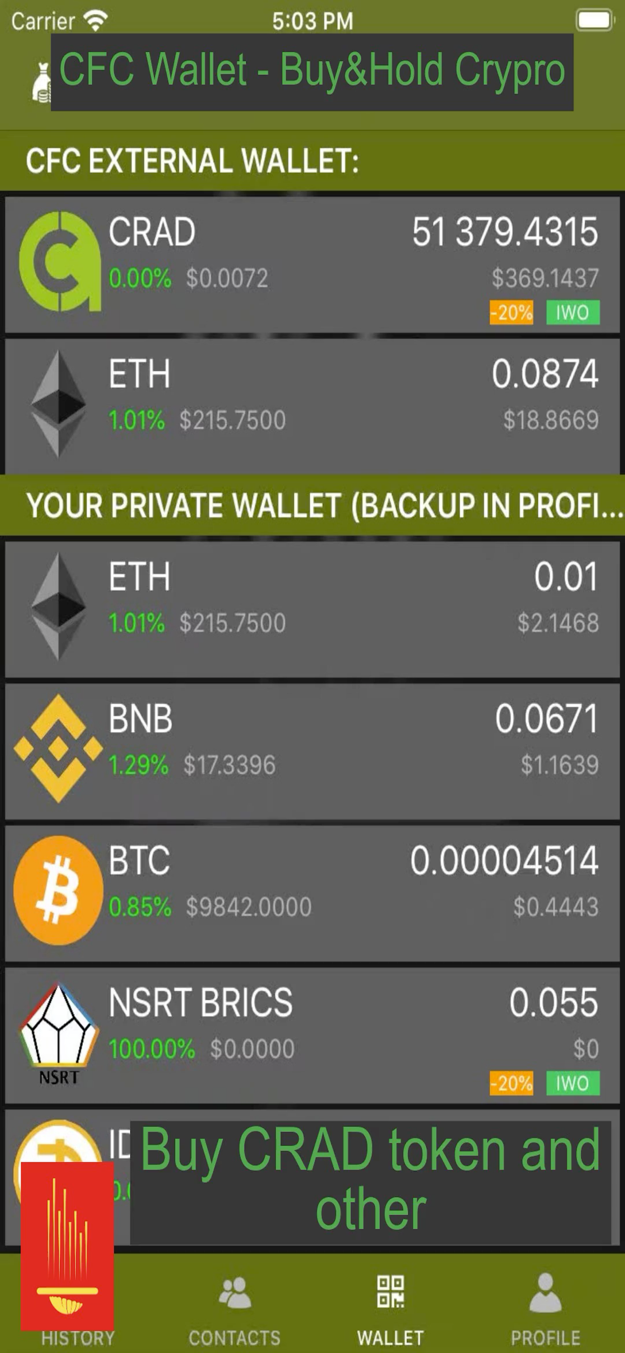 CFC Wallet-Buy&Hold&Earn CRAD