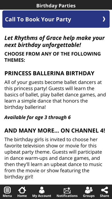 Rhythms of Grace Dance Studio iPhone screenshot 6 - Sports app