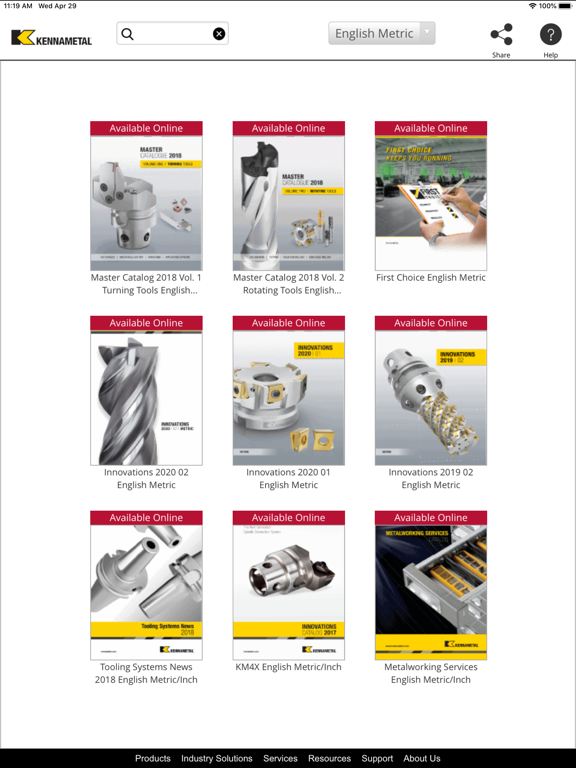 Kennametal Catalogs iPad screenshot 1 - Business app