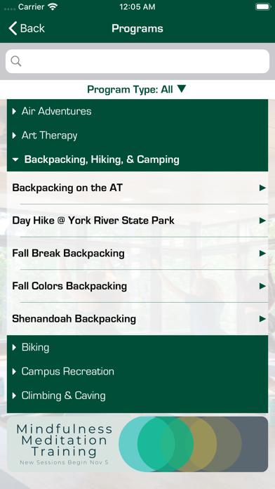 William & Mary Wellness screenshot 2