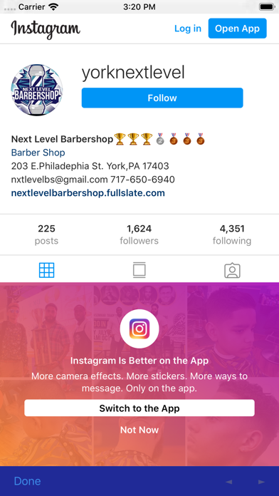 Next Level Barbershop iPhone screenshot 5 - Business app