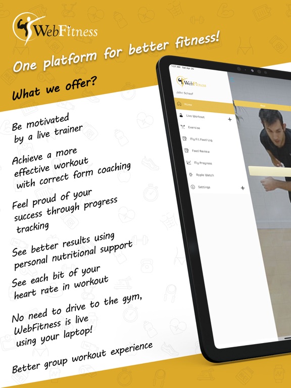 WebFitness: Live Workouts App iPad screenshot 1 - Health & Fitness app