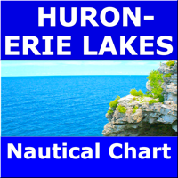 Huron and Erie Lakes Marine Map