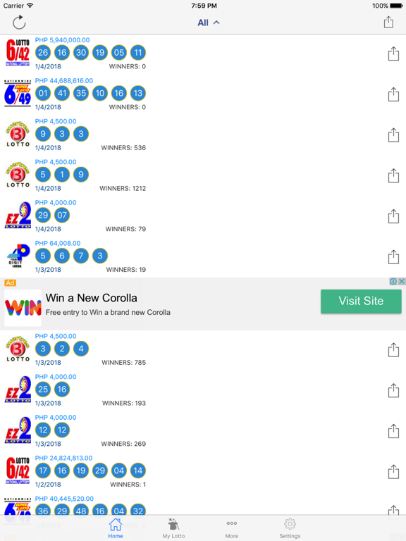 PCSO eLotto Results iPad screenshot 1 - News app