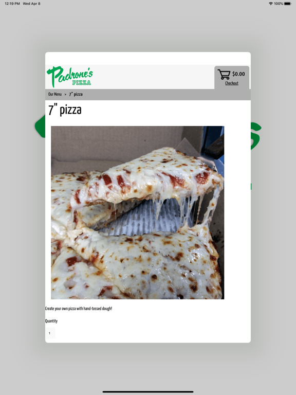 Padrone's Pizza iPad screenshot 3 - Food & Drink app