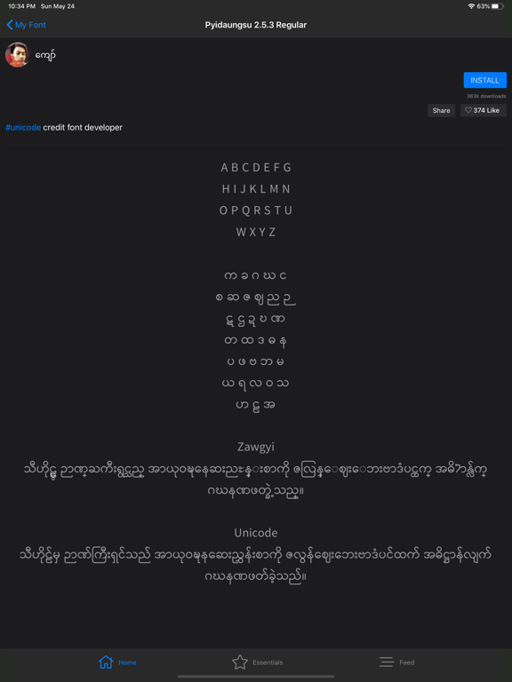 Screenshot #4 pour My Font - Myanmar Font