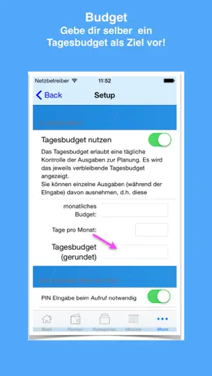 Screenshot von Haushaltsbuch To Go auf dem iPhone 8