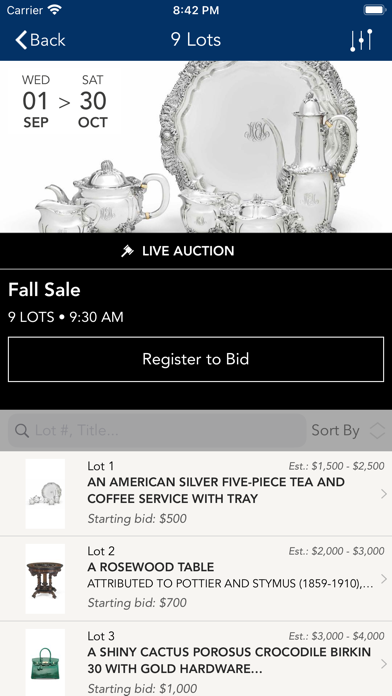 Tenmoku Auctions Screenshot