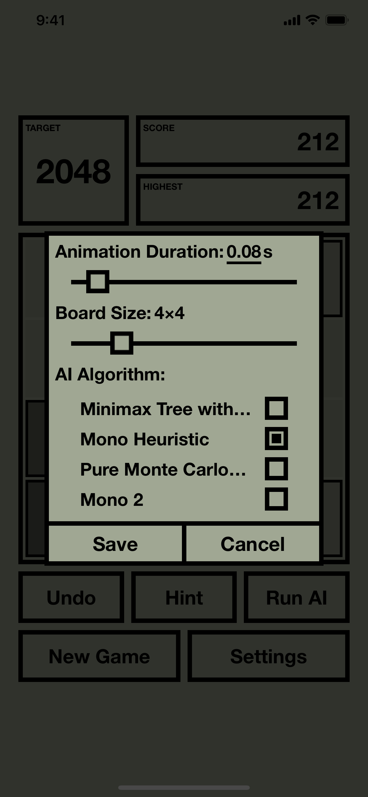 2048X AI - 2048 with AI solver