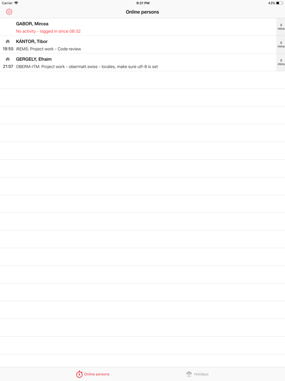ANSIS TimeTracker iPad screenshot 1 - Business app