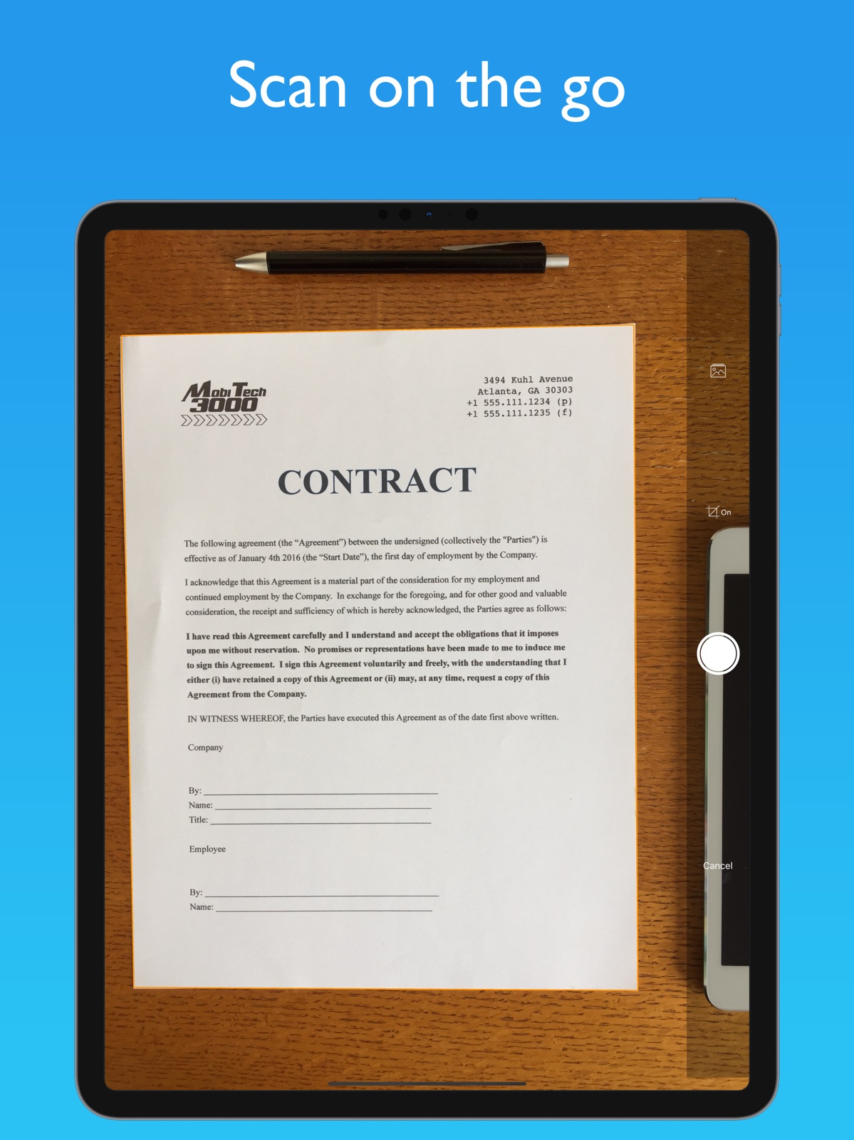 JotNot Scanner App Pro ipad screenshot 1