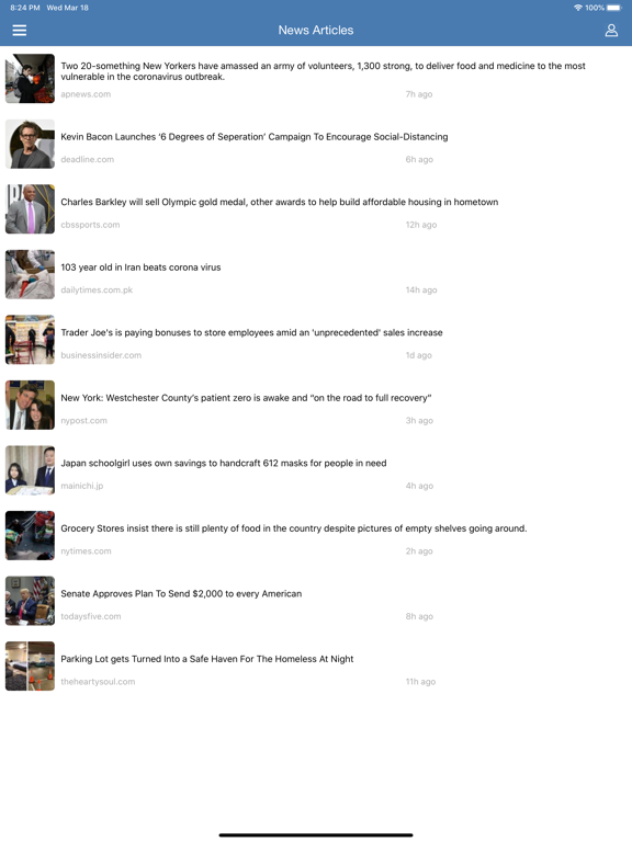 Uplifting News iPad screenshot 2 - News app
