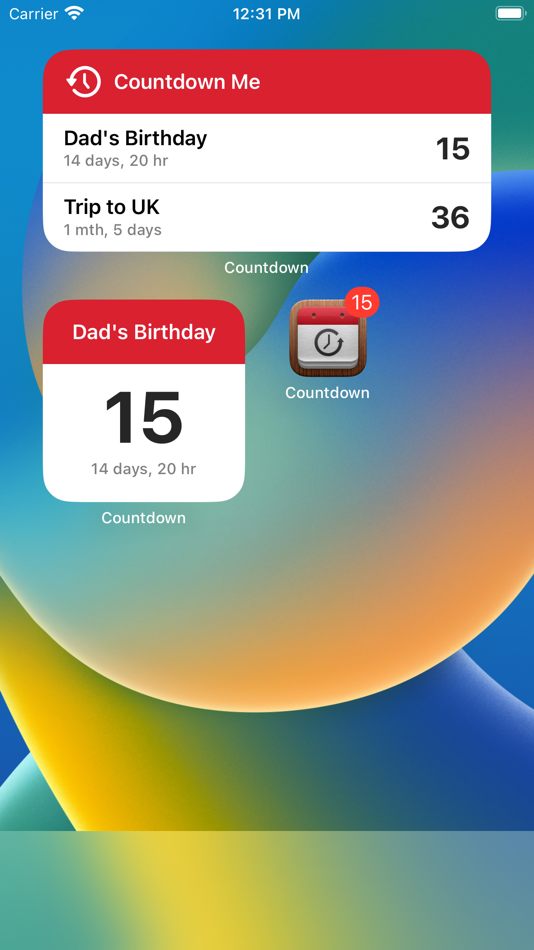 #1. Countdown Me (iOS) Podle: TapMints