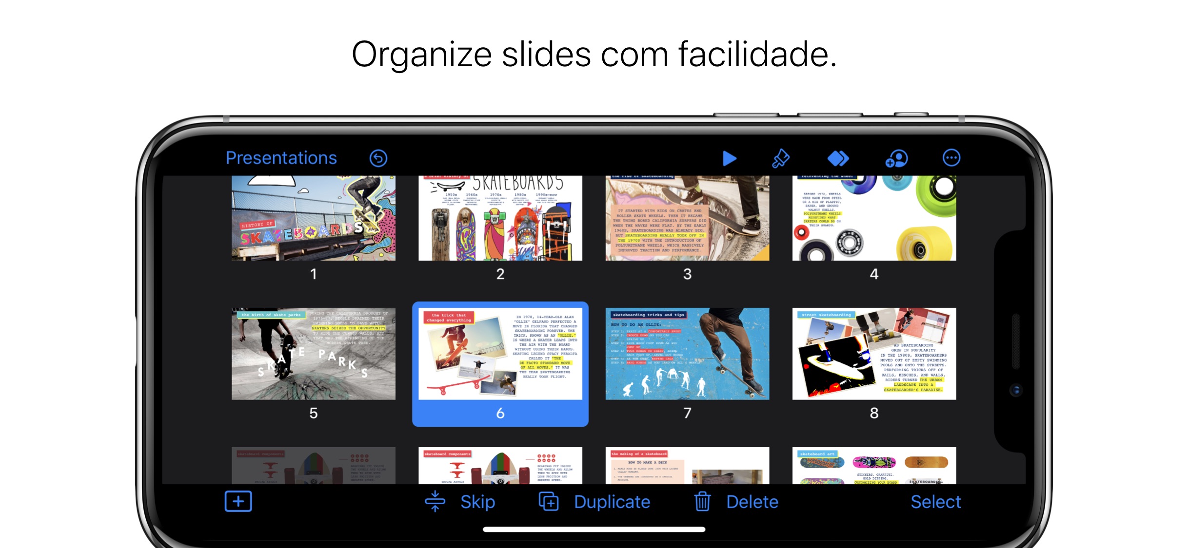 Screenshot do app Keynote