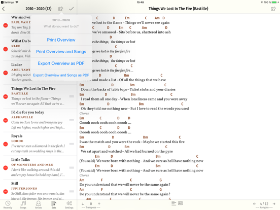 Song Book Pro iPad app afbeelding 8