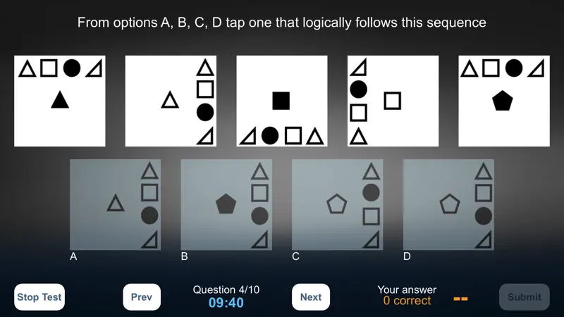 Abstract Reasoning Test screenshot 1 of 2