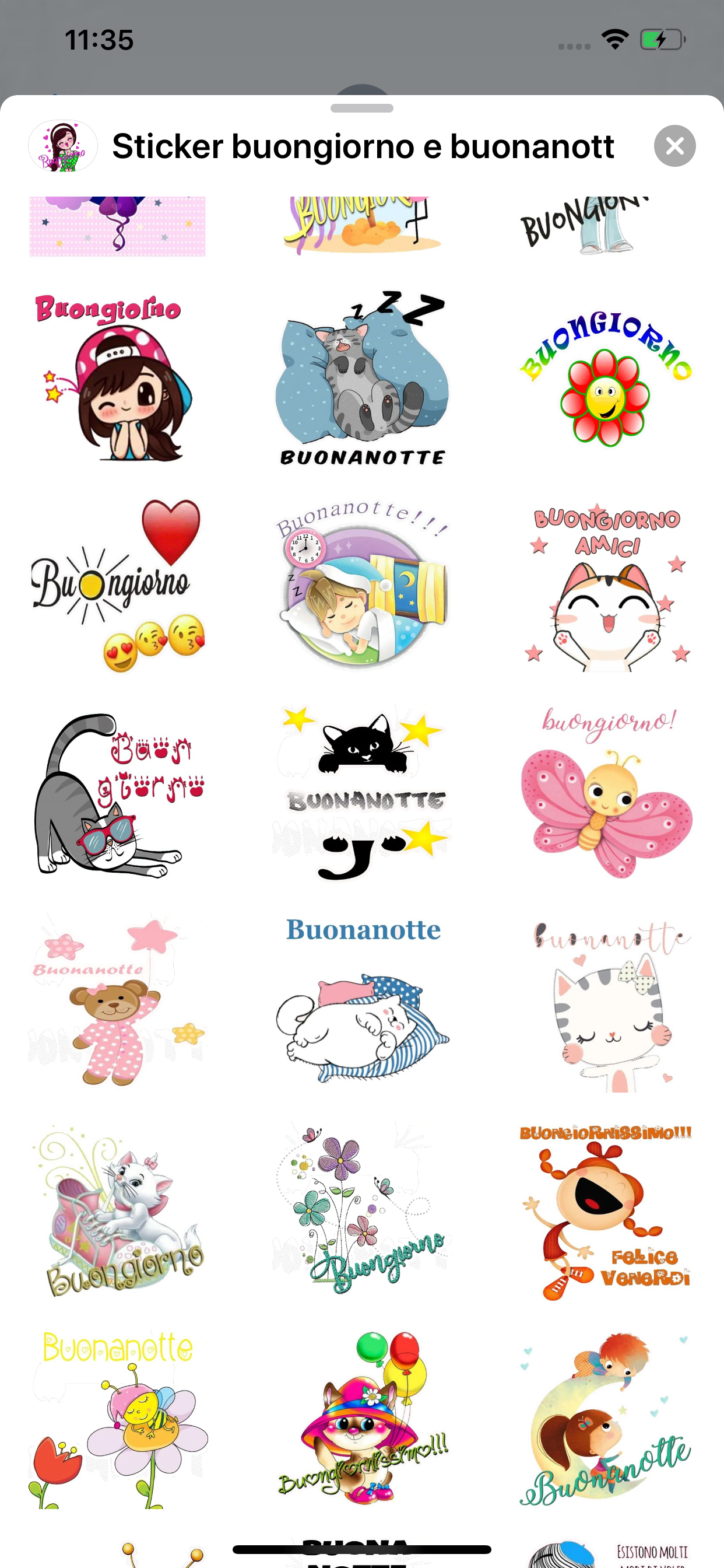 Sticker buongiorno e buonanott
