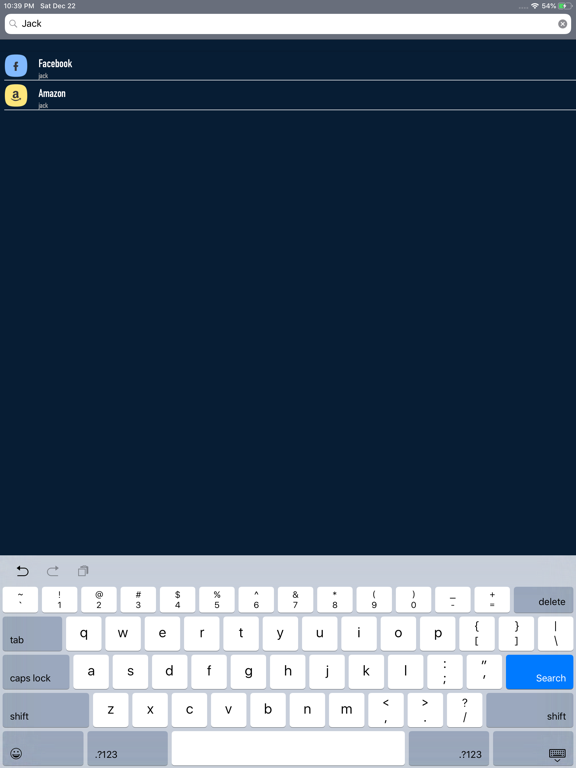 Secure Secret Password Manager iPad screenshot