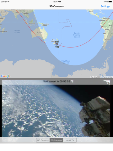 Скриншот из ISS Live Now