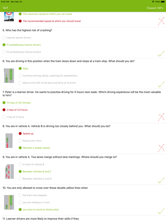 LearnerPermitTest - VicRoads iPad screenshot