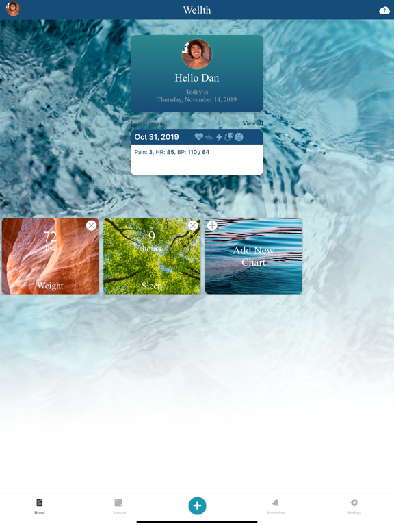 Wellth Health Tracker iPad screenshot 1 - Medical app
