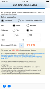 Indigenous CVD Risk Calculator screenshot