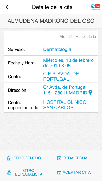 Cita Sanitaria Madrid iPhone screenshot 6