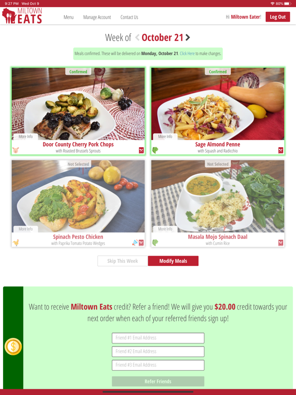 Miltown Eats iPad screenshot 2 - Food & Drink app
