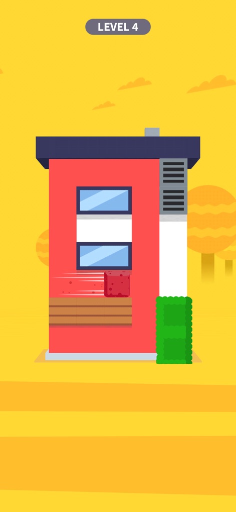 House Paint - Un esempio del livello 4, dove la spugna rossa naviga tra diverse sezioni, inclusi elementi come le griglie di ventilazione, che aggiungono ulteriore profondità al puzzle.