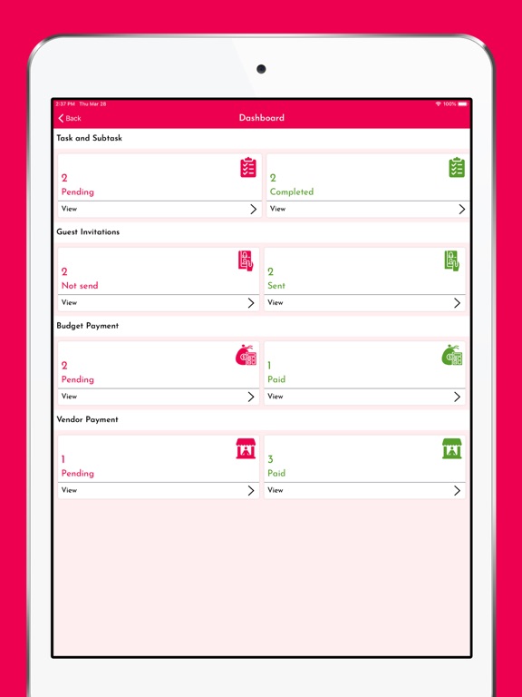 Wedding Planner & Organizer iPad screenshot