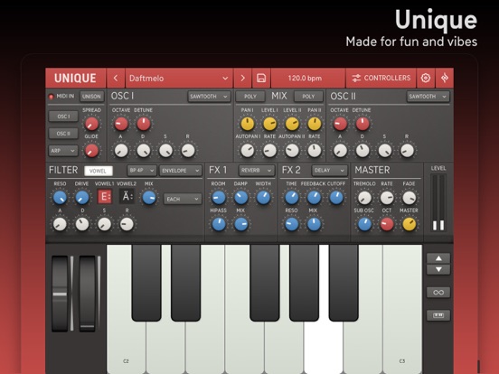 Screenshot #1 for Unique for iPad - Analog Synth