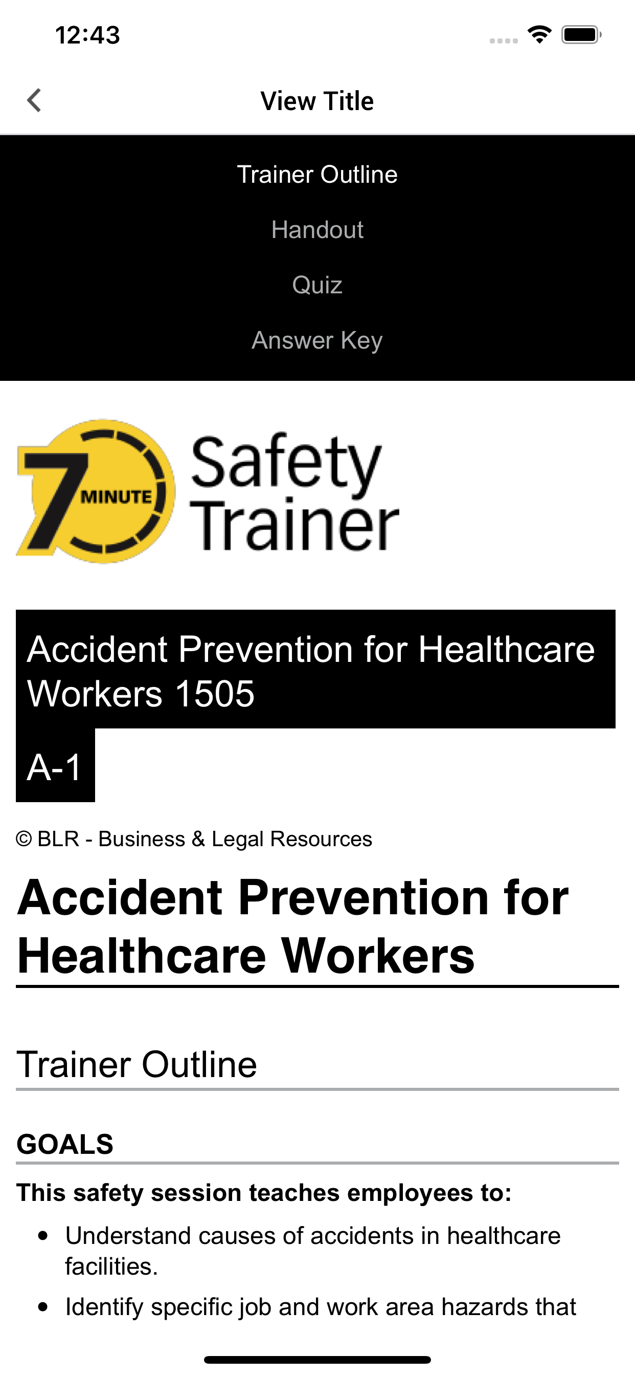 Seven Minute Safety Trainer screenshot 3