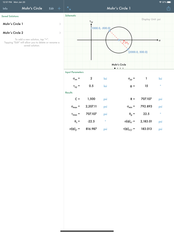 Screenshot #4 pour Mohr's Circle