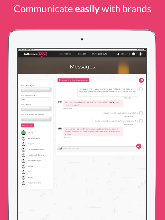 Influence4You iPad screenshot 2 - Social Networking app