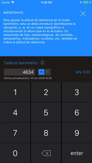 Captura de pantalla de Altímetro+ en iPhone 2