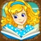 A classic fairy tale short story book with audio in various languages and educational learning games like coloring pages and jigsaw puzzles