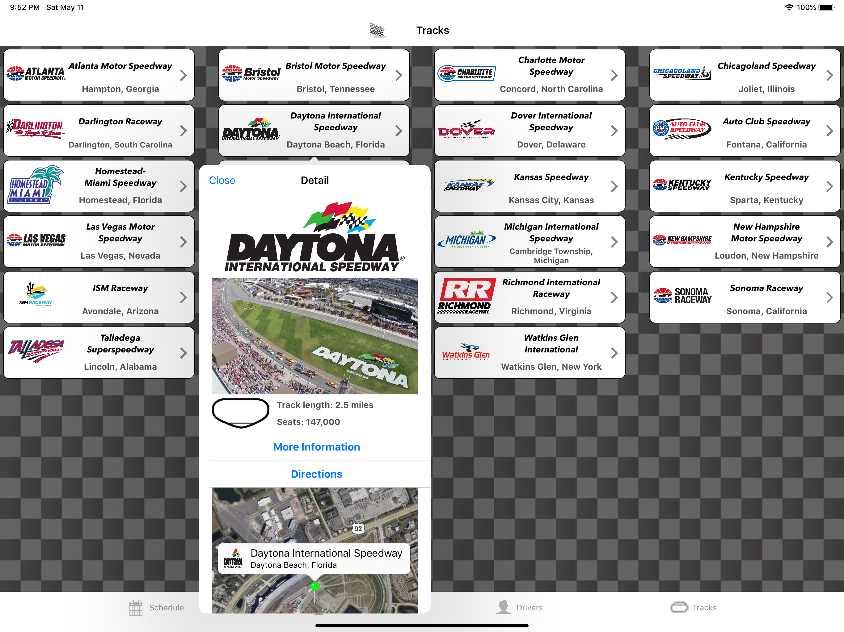 Racing Schedule for NASCAR